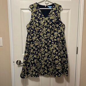 Draper James Navy and Yellow dress, size 18